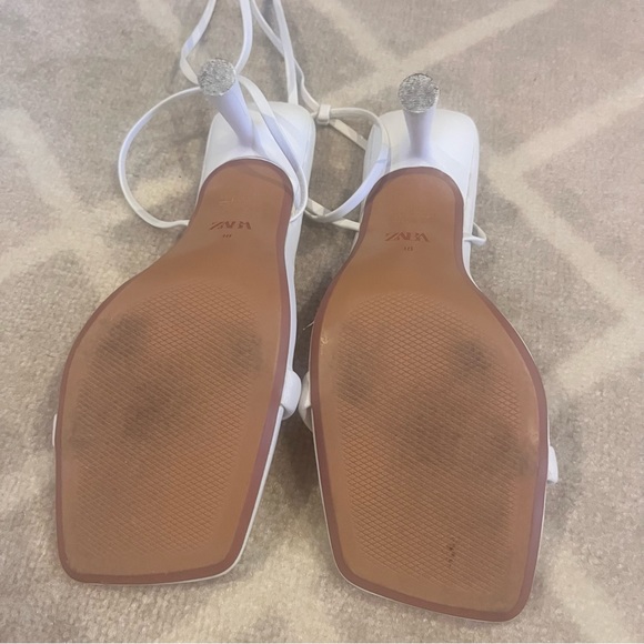 Zara Wrap High Leather Heels - Picture 4 of 5